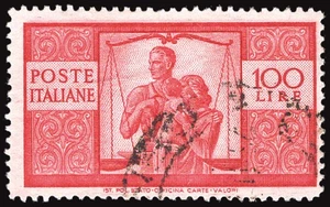 Democratica Lire 100 pos. 33 II lastra dent. 14 - Picture 1 of 1