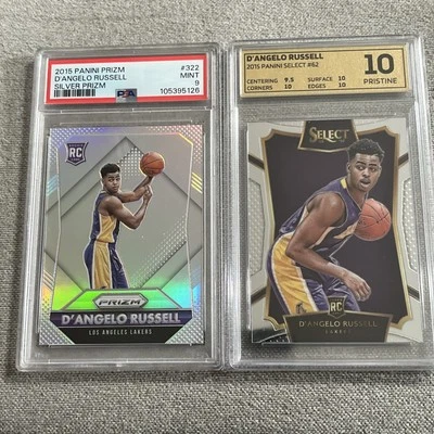 2015-16 Panini Prizm & Select D'ANGELO RUSSELL  Rookie cards PSA 9 & OCE 10 - image 1 of 4