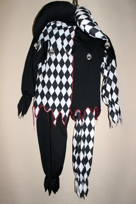 California Costumes Unisex Jester Clown Black/White Costume Childs Med - Image 1 of 4