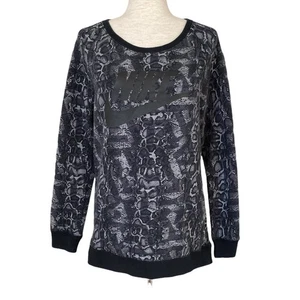 NIKE Raglan Felpa Tunica Nero Grigio Oversize XS Stampa Rettile Salopette - Foto 1 di 6
