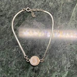 Sterling Silver Shiva Eye Shell Bracelet Pacific Cats Eye 7-8” - Picture 1 of 5
