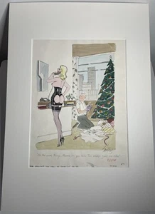 Playboy Original Cartoons Francis Wilford Smith Smilby 1986 Art Man Cave Mounted - Picture 1 of 10