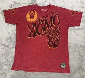 Camisa Affliction Para Hombres 2X Grande Roja Manga Corta ACMC Calavera Envejecida EE. UU. Y2K - Imagen 1 de 9