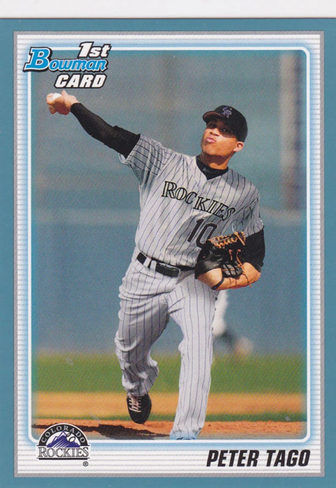 Peter Tago Colorado 2010 Bowman Draft Blue Border - Image 1 of 1