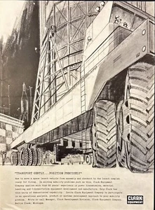 Clark Equipment NASA Rocket Transport Vehicle Battle Creek MI pubblicità stampa vintage 1963 - Foto 1 di 6