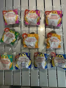 1997 McDonald's Happy Meal Toys -10 ANIMAL PALS PANDA MOOSE YAK RHINO BROWN BEAR - Picture 1 of 7