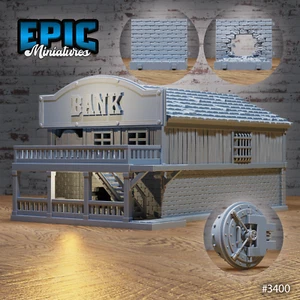 6K Resin 32mm Epic Miniatures Wild West Bank - Picture 1 of 4