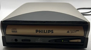 Vintage Philips CD-RW External Drive PCRW464k47 CDRW400 Series 4x4x6 USB 2.0 - Foto 1 di 12