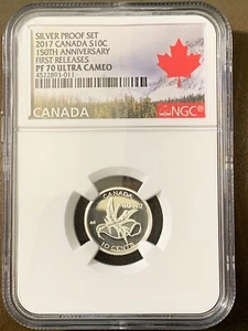 2017 CANADA 150TH WINGS OF PEACE 10 CENT NGC PF70 FR SILVER PROOF DIME OBO - Picture 1 of 2