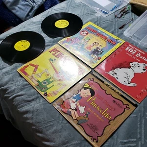 Vintage Walt Disney Vinyl Record Lot Of 6 - Picture 1 of 12