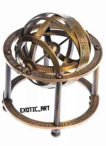 Antique Brass Armillary Sphere Astrolabe Maritime Nautical Collectible Globe - Picture 1 of 4
