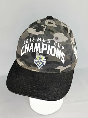 Seattle Sounders 2016 MLS Champions Embroidered Camo Snapback Baseball Cap Hat - Image 1 of 4