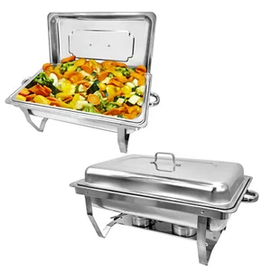 Chafing Dish 2/4/6/8er Pack Edelstahl Rechteckig und Buffet Wärmer Set 8 QT - Bild 1 von 35