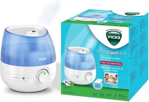 Vicks Mini Cool Mist Ultrasonic Humidifier Adjustable Mist Control, 1.8L Tank - Picture 1 of 2