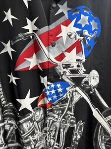 Vintage Chrome Eagle Chopper Button Up 2 Sided Shirt Xl Very Cool - Picture 1 of 6