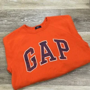 GAP Graphic Logo Crewneck Long Sleeve Orange Pullover Sweatshirt Boy's Size XL - Picture 1 of 8