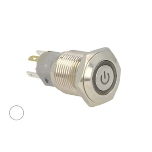 Interruttore Pulsante Bilanciere Rotondo 5 Pin Metallo Con Spia Led Bianco Fredd - Foto 1 di 2