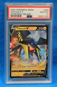 Pokémon SWSH # 060 2020 Vikavolt V PSA 10 gemas MT PSA # 58401329 Dark Ablaze - Imagen 1 de 2