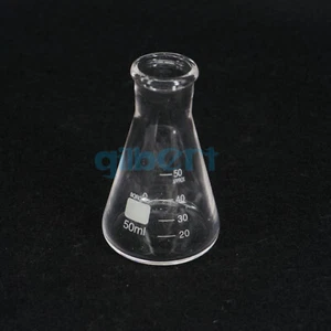 50ml Borosilicate Glass Conical Erlenmeyer Flask Lab - Picture 1 of 4