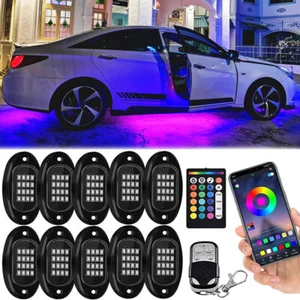 10 Pods RGB LED Rock Light Dynamic Neon Underglow Lighting For Hyundai Sonata - Bild 1 von 18