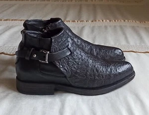 AS 98 Damen Stiefeletten schwarz strukturiertes Leder Schnalle Größe 38 UK 5 - Bild 1 von 8