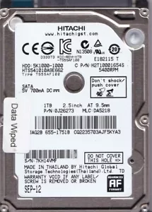 Hitachi/APPLE HTS541010A9E662 SEP-12 655-1751B mlc: DA5218 pn: 0J26273 1TB SATA - Picture 1 of 5