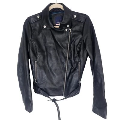 ModCloth Jacket Faux Leather Jacket Women S Black Biker Jacket Moto Jacket Women - Image 1 of 4