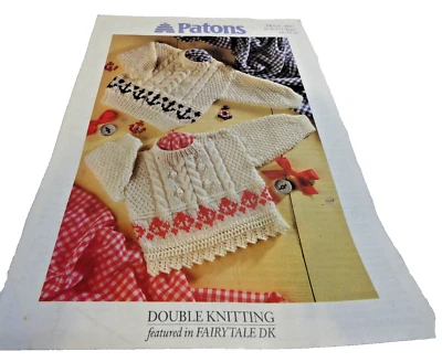 Patons Child Sweater Pattern Booklet Double Knit DIY Boy Girl Vintage 1992 UK - Image 1 of 4