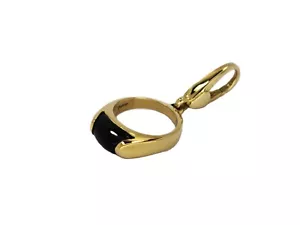 Bvlgari Charm "Ring"- Massiv 18k Gold Bulgari Charm Ring mit Onyx Anhänger! - Bild 1 von 6