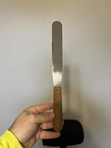 Ateco #1387 Stainless 8 Inch Blade Offset Spatula Wood Handle" Stainless Japan - Picture 1 of 6