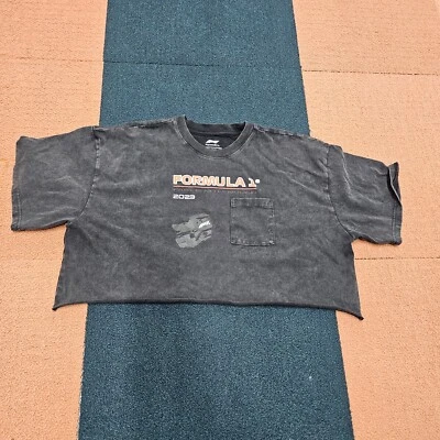 Camiseta Fórmula 1 Pacsun Top Mujer Mediana Cuadrada Corta Talla Grande Negra Carreras V2a Foto 1 de 4