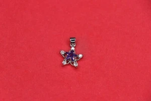925 Plata de Ley Morado Circonita Estrella Colgante Piedra Preciosa Joyería - Imagen 1 de 10