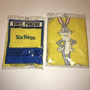 Paar Vintage 1998 Six Flags Bugs Bunny Regenponchos Erwachsenengröße - Bild 1 von 2