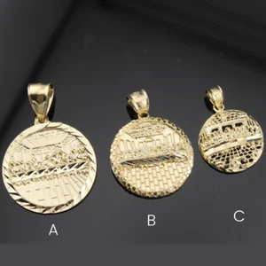 Real 10K Yellow Gold Diamond Cut Round Jesus Last Supper Charm Pendants - Picture 1 of 4