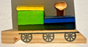 Kids Eco Friendly Yellow & Green Tones Wooden Train Whistle Toy - Picture 1 of 3