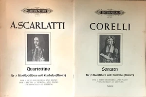 3 BOOKS OF MUSIC FOR 2, 3, 4 & MORE RECORDERS PB VG SCARLATTI, CORELLI, CAMPION - Picture 1 of 2