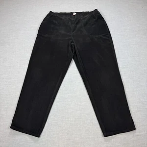 JMS Just My Size Pants Womens 2X 18W 20W Black Pinwale Corduroy Chino Pull On - Picture 1 of 11