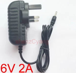 Adaptateur cordon d'alimentation prise britannique DC 6V 2A 2000 mA DC 3,5 mm x 1,35 mm - Photo 1/3