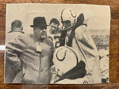 JOHNNY UNITAS Signed 3.5 X 4.75 News Print Baltimore Colts JSA Certified Auto! - Image 1 of 3