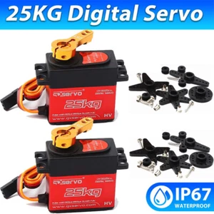 2 Stck. 25 kg Wasserdicht Digital Servo Metall Getriebe Hohes Drehmoment & Geschwindigkeit für RC Auto Boot - Bild 1 von 11