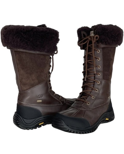 STIVALI IMPERMEABILI UGG ADIRONDACK ALTI OSSIDION PELLE MARRONE VIBRAM DONNA TAGLIA 8