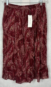 Gerard Darel Women 10 42 Balma Paisley Pleated Midi Skirt Lined zip stretch NEW - Picture 1 of 7