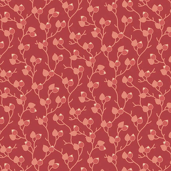 Sweet Pea Climbing Buds 44" fabric by Andover, A-600-R, Cocoa Pink, cotton - Image 1 of 1