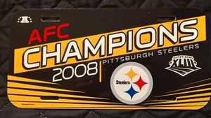 2008 AFC Champion Pgh Steelers Plastic License Plate - Picture 1 of 3