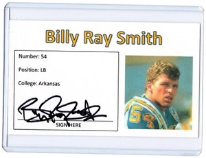 BILLY RAY SMITH NFL Chargers Auto handsigniert signed 3x5 Karteikarte A - Bild 1 von 1