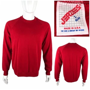 Jerzees Mens Large Sweatshirt Crewneck Red Made In USA Vintage 50/50 EUC - Picture 1 of 8