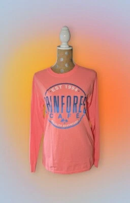 Camiseta RAINFOREST CAFÉ 1994 Manga Larga Naranja Suave San Antonio Riverwalk PEQUEÑA Foto 1 de 4