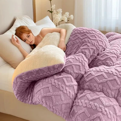 Winter Samt Jacquard Dicke Steppdecke, Hält Warm, Weiche und Bequeme Decke - Bild 1 von 4