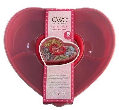 CWC 5 Section Valentines Heart Snackle Box Container Store Food & Other Items - Image 1 of 4