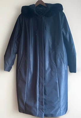 1 Abrigo parka para mujer Madison Lux imitación piel de zorro capucha gris metal talla 1X Foto 1 de 4